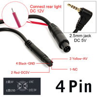 Tylna kamera samochodowa 1080P AHD z 4 pinami do wideorejestrator samochodowy lusterko samochodowe Dashcam wodoodporna kamera tylna 2.5mm Jack nie uniwersalna 2